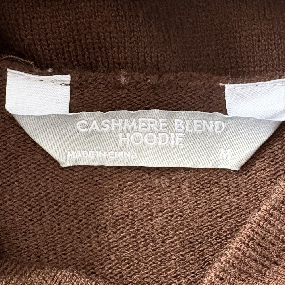Members Mark Luxury Collection Cashmere Blend Hoodie Medium Brown Soft Classic - Picture 4 of 5